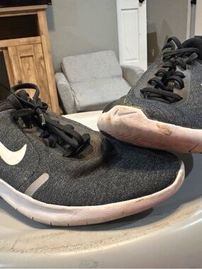 Nike Black Knit Sneakers with White Swoosh
